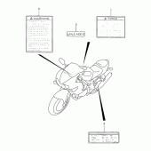 Схема вузла: Інформаційні наклейки (Model v) для Suzuki TL1000