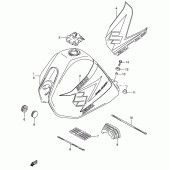 Схема вузла: Паливний бак (Model k4/k5) для Suzuki DR200 DR200SE