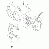 Схема узла: Передний тормозной суппорт (Model y/k1) для Suzuki TU250