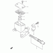 Схема узла: Задний тормозной цилиндр для Suzuki AN400 Burgman (EU analogue of SkyWave)