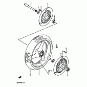 Схема узла: Переднее колесо (Model l) для Suzuki GSX-R750