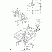 Схема вузла: Масляний насос & Піддон для Suzuki RF600