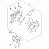 Схема вузла: Задній гальмівний супорт для Suzuki VL1500 Intruder C1500/Boulevard C90