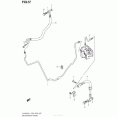 Схема вузла: Задній гальмівний шланг Suzuki UH200 Burgman