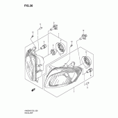 Схема вузла: Фара (Note) для Suzuki AN650 Burgman (EU analogue of SkyWave)