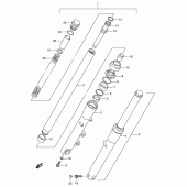 Схема вузла: Вилка передньої осі (Model t/v) для Suzuki VS800 Intruder 800