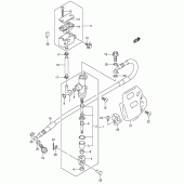 Схема узла: Задний тормозной цилиндр для Suzuki DR-Z400 DR-Z400E
