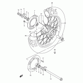 Схема узла: Заднее колесо (Model t/v/w/x) для Suzuki DR350