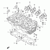 Схема вузла: Головка циліндра для Suzuki GSX750
