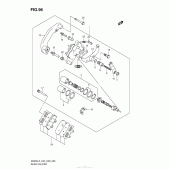 Схема узла: Задний тормозной суппорт для Suzuki AN650 Burgman (EU analogue of SkyWave)