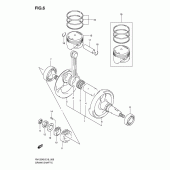 Схема узла: Коленчатый вал & Поршень для Suzuki RV125