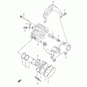 Схема вузла: Задній гальмівний супорт (Model l/m) для Suzuki RMX250
