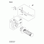Схема узла: Правая ручка руля для Suzuki DR125