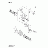 Схема узла: Ручки руля для Suzuki RM-Z250
