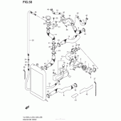 Схема вузла: Патрубок системи охолодження (Vl1500L4 E03) для Suzuki VL1500 Boulevard C90 BOSS