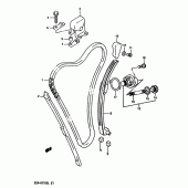 Схема узла: Цепь ГРМ & Натяжитель & Успокоитель для Suzuki GSX-R1100