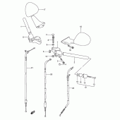 Схема узла: Руль & Тросики (Model j/k/l/m/n/p/r) для Suzuki GSX600 Katana