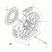 Схема узла: Переднее колесо для Suzuki XF650 Freewind