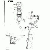 Схема узла: Задний тормозной цилиндр для Suzuki GS1000