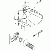 Схема вузла: Права ручка керма для Suzuki DR350