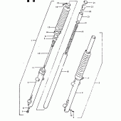 Схема вузла: Вилка передньої осі (Dr400st) для Suzuki DR400