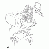 Схема вузла: Опори пасажира (Center)(model k1) для Suzuki AN400 Burgman (EU analogue of SkyWave)
