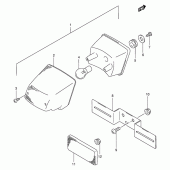 Схема вузла: Задній ліхтар (Стоп-сигнал) для Suzuki RMX250