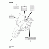Схема вузла: Інформаційні наклейки (Dl650al1 e19) ​​для Suzuki DL650 V-Strom