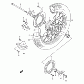 Схема вузла: Заднє колесо Suzuki TS125