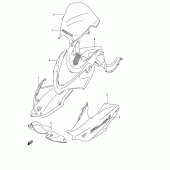 Схема вузла: Передній обтічник (Gsf600sk4/suk4) для Suzuki GSF600 Bandit S