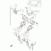 Схема вузла: Система індукції повітря (E18) для Suzuki GSF600 Bandit