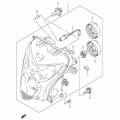 Схема вузла: Фара (E2, e19) ​​для Suzuki GSX-R600