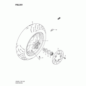 Схема вузла: Заднє колесо (An400l1 e19) ​​для Suzuki AN400 Burgman (EU analogue of SkyWave)