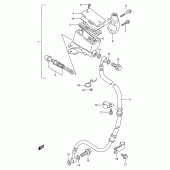 Схема вузла: Передній гальмівний циліндр (Model p/r/t) для Suzuki VX800 VX800