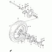 Схема узла: Заднее колесо (Model p/r) для Suzuki RF600
