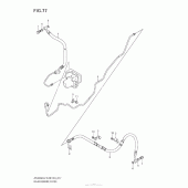 Схема вузла: Задній гальмівний шланг Suzuki AN400 Burgman (EU analogue of SkyWave)