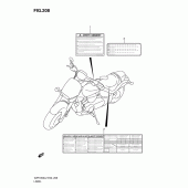 Схема вузла: Інформаційні наклейки (Vzr1800zufl2 e19) ​​для Suzuki VZR1800 Intruder M1800R/ Boulevard M109R
