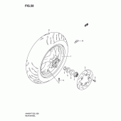 Схема узла: Заднее колесо (An400k7/zk7/k8/zk8/k9/l0) для Suzuki AN400 Burgman (EU analogue of SkyWave)