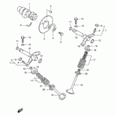 Схема вузла: Розподільний вал & Клапан для Suzuki DF125