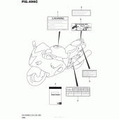 Схема вузла: Інформаційні наклейки (Gsx1300Ral5 E33) для Suzuki GSX1300 Hayabusa