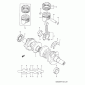 Схема вузла: Колінчастий вал Поршень для Suzuki GSX250 Across