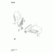 Схема вузла: Дзеркало заднього виду (An650a/az) для Suzuki AN650 Burgman (EU analogue of SkyWave)