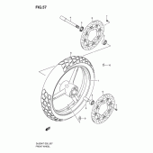 Схема вузла: Переднє колесо (Dl650k7/k8/k9/l0/uel0) для Suzuki DL650 V-Strom