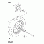 Схема вузла: Переднє колесо Suzuki UH125 Burgman