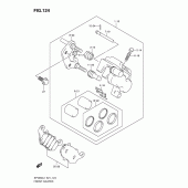 Схема вузла: Передній гальмівний супорт для Suzuki SFV650 Gladius
