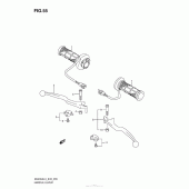 Схема вузла: Ручки керма (An400Zal3 E28) для Suzuki AN400 Burgman (EU analogue of SkyWave)