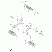 Схема вузла: Підніжки для Suzuki TU250