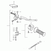 Схема узла: Правый пульт управления рулевой (E24,  e26) для Suzuki TS125