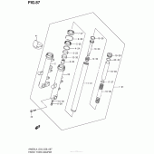 Схема вузла: Вилка передньої осі для Suzuki AN650 Burgman (EU analogue of SkyWave)