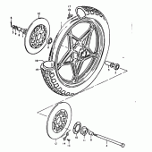 Схема вузла: Переднє колесо (Gs1000hc, ec, hn, en) для Suzuki GS1000